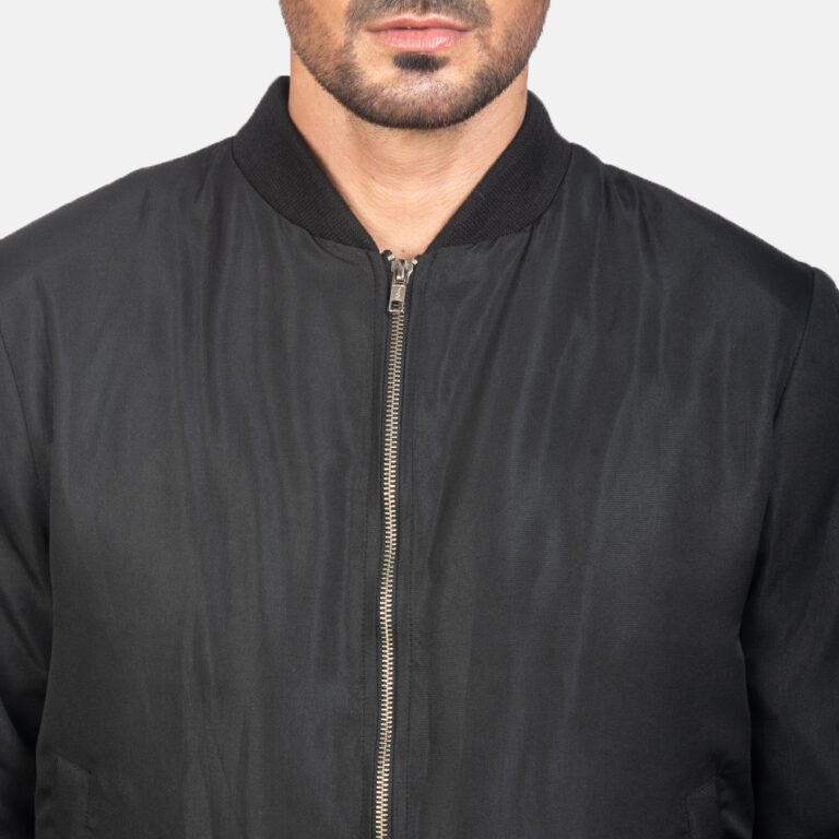 Mens Zack Black Bomber Jacket5-9-1599208035116
